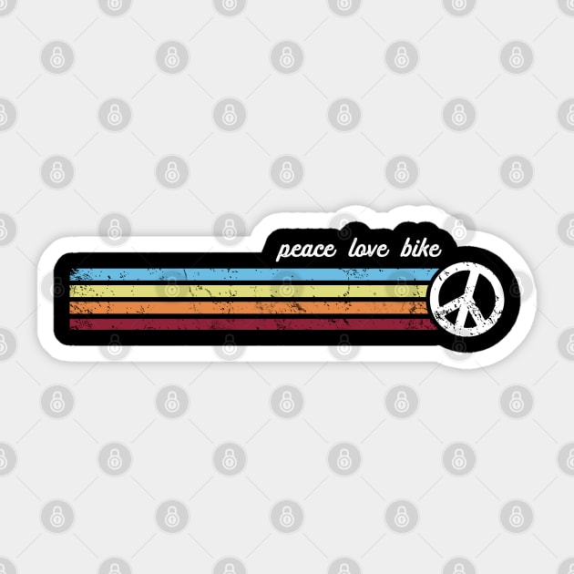 Retro Stripes Peace Love Bike Sticker by Jitterfly